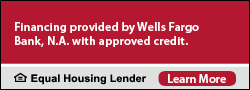 Financing provided by Wells Fargo Bank, N.A. with approved credit